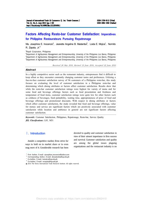 Factors Affecting Resto.
